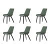 Familand Dining Chairs Set of 6 Padded Seat Kitchen Living Room Chair Leather in Green