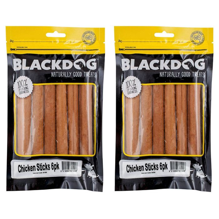 2x 6pk Blackdog Naturally Good Pet/dog Chicken Sticks Healthy Treats/reward/food