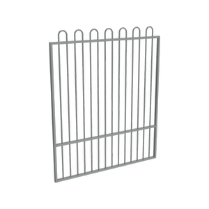 ProtectorAl 1201 - 1500 x 1800mm Palladium Silver Aluminium Loop Top Garden Gate With Mid Rail
