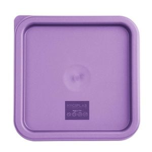 Hygiplas Food Container Lid Durable Square Purple Medium Kitchen Catering Meal Prep Storage Box Seal Cover