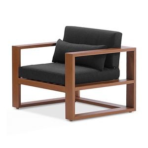 Santorini 1 Seater Outdoor Aluminium Arm Chair In Teak