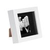 Nicola Spring 4 x 4 3D Shadow Box Photo Frame - Craft Display Picture Frame with 2 x 2 Mount - Glass Aperture - White