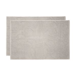 2pc Bambury Ultra soft Angove Bath Mat 50x80cm Pebble Cotton Woven Home Decor