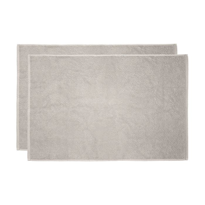2pc Bambury Ultra soft Angove Bath Mat 50x80cm Pebble Cotton Woven Home Decor