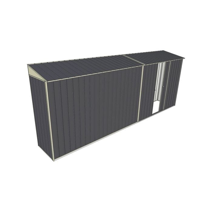 Build-a-Shed 0.8 x 5.2 x 2m Skillion Shed with Single Sliding Side Door - Grey