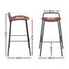 4x Artiss Bar Stools Kitchen Counter Dining Chair Metal Brown