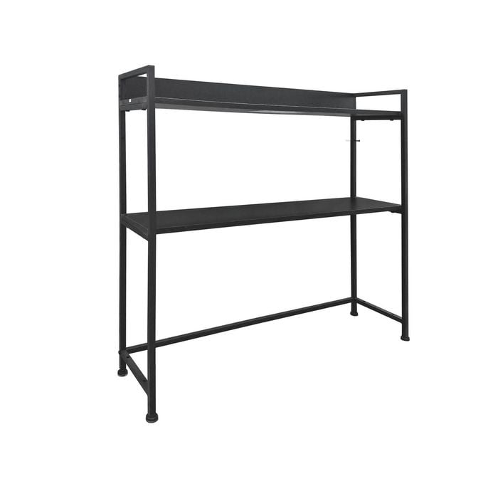 Foret Gaming Storage Shelf Carbon Fiber Look 2 Tier Adjustable Display Rack 90cm