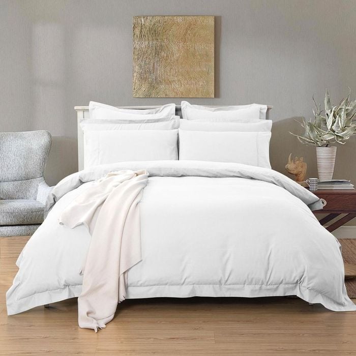 Fabric Fantastic 1000tc Tailored Double Size White Quilt/doona/duvet Cover Set