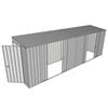 Build-A-Shed 1.2 x 6.0 x 2.0m Tunnel Shed Tunnel Hinged Door with 2 Double Sliding Side Doors - Zinc