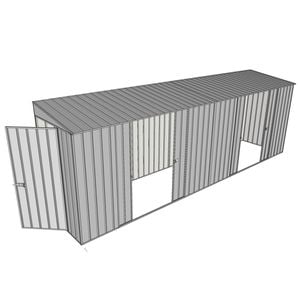 Build-A-Shed 1.2 x 6.0 x 2.0m Tunnel Shed Tunnel Hinged Door with 2 Double Sliding Side Doors - Zinc