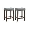 Costway 2x Saddle Bar Stools 61cm Grey