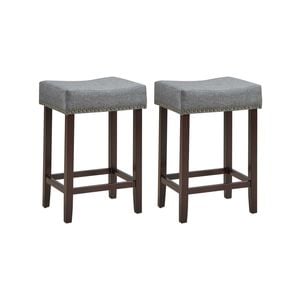 Costway 2x Saddle Bar Stools 61cm Grey