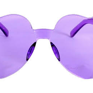 Party Sun Glasses Perspex Hearts Costume Purple