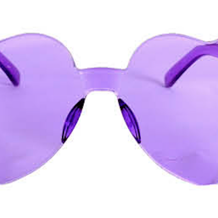 Party Sun Glasses Perspex Hearts Costume Purple