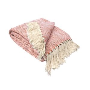 Bloomington Herringbone Extra Large Throw Rug Orange 160 x 210 + 10 cm