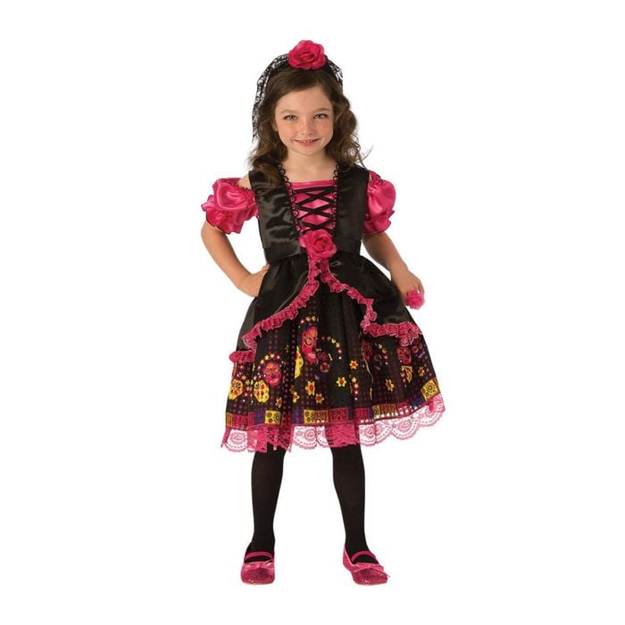 Rubies Day Of The Dead Girls Kids Dress Up Halloween Party Costume Set Size M