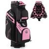 Costway Golf Cart Bag Molded Lock Top Golf Travel Bag Pink