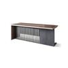 Modern Furniture AFTAN Executive Desk Right Panel 180cm - Warm Oak & Black