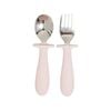 2pc Splosh Baby Giraffe Stainless Steel Silicone Cutlery Set Pink 0+