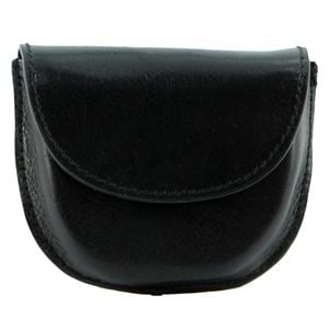 Genuine Leather Coin Purse Holder Wallet with Belt Loop Black