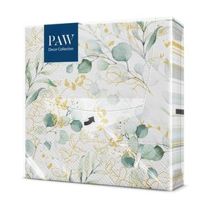 20pc Paw Golden Eucalyptus Design 33x33cm Premium Paper Napkins