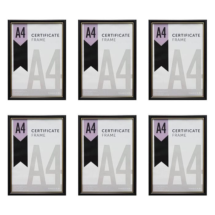 6PK Frankie & Me Picture Frame A4 Photo Holder Home/Office Decor Black