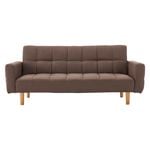 Sarantino 3 Seater Linen Fabric Sofa Bed Couch Armrest Futon Brown