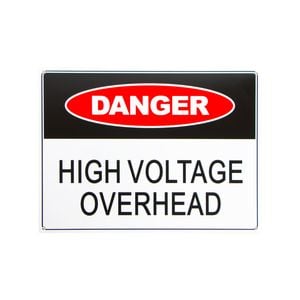 Brutus 450 x 600mm High Voltage Overhead Plastic Sign 