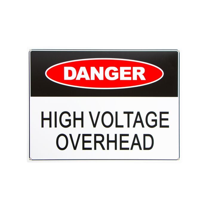 Brutus 450 x 600mm High Voltage Overhead Plastic Sign 