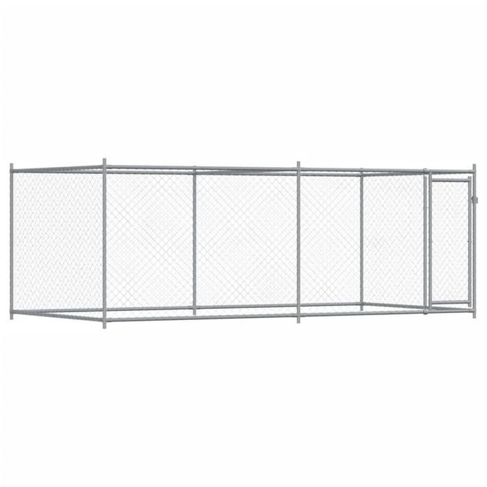 vidaXL Dog Cage with Door Dog Kennel Crate Animal House Grey Galvanised Steel