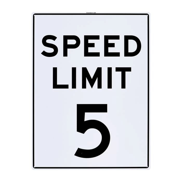 Sandleford 450 x 600mm 5km Speed Limit Plastic Sign