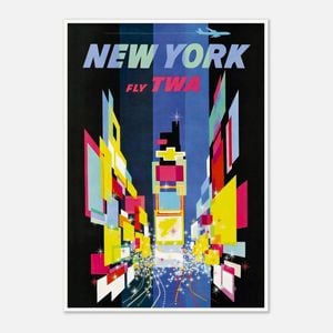 Galrie New York Vintage Travel Poster: A Timeless Tribute to NYC's Iconic Landmarks Décor, Poster Only, 50 x 70cm (20 x 28inch)