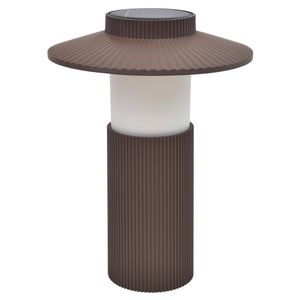 24.5cm Chocolate Brown Solar Pleated Hat Table Lamp