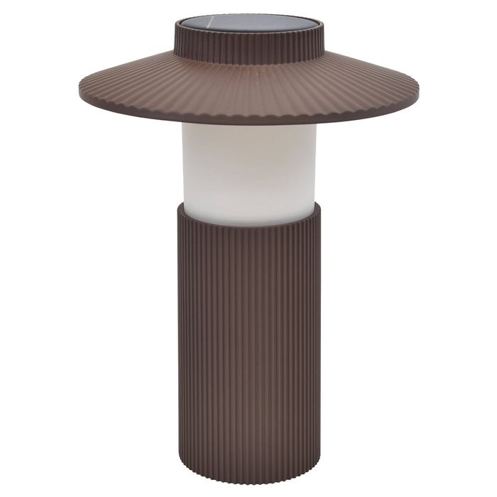 24.5cm Chocolate Brown Solar Pleated Hat Table Lamp