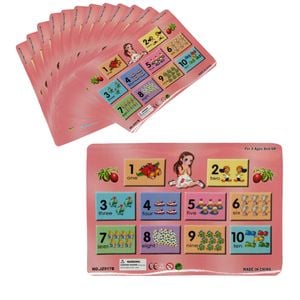 Set of 12 PVC Easy Care Placemats - Counting Numbers 43 x 28 cm