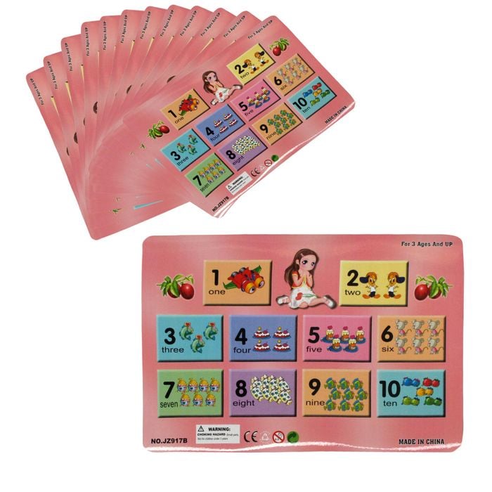 Set of 12 PVC Easy Care Placemats - Counting Numbers 43 x 28 cm