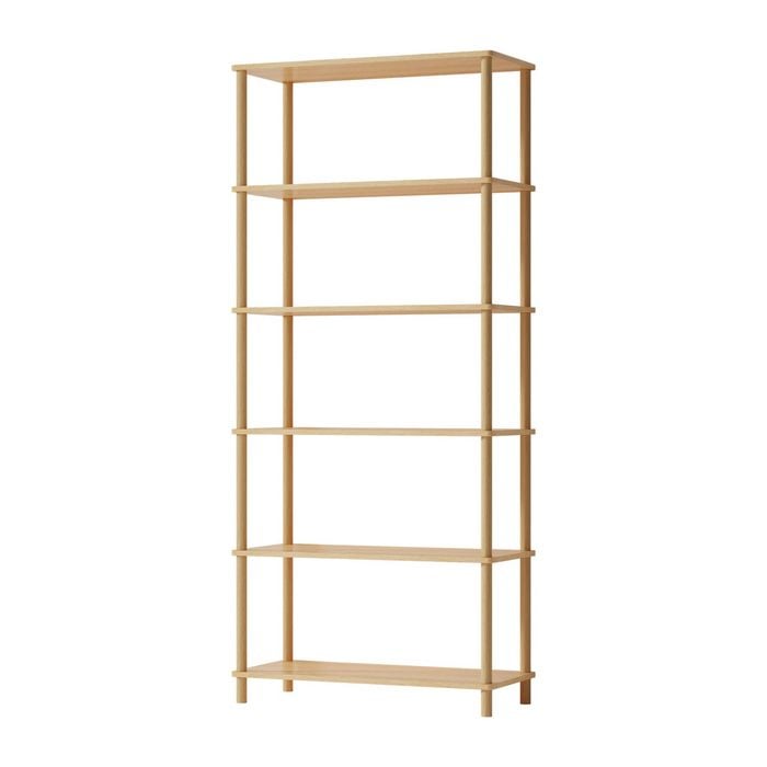 Oikiture Bookshelf 5 Tier Display Shelf Storage Shelves Stand Rack Natural