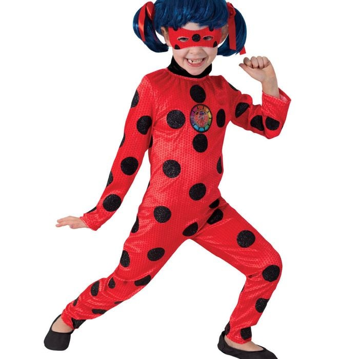 Disney Girls Miraculous Ladybug Deluxe Costume w/ Jumpsuit/Mask Size 9-10years