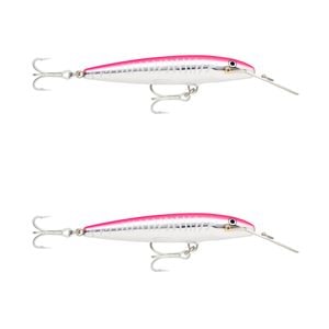 2x Rapala 14cm Countdown Magnum Sinking Trolling Fishing Lures - Hot Pink UV