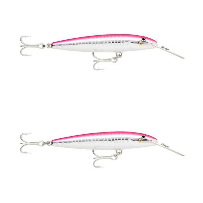 2x Rapala 14cm Countdown Magnum Sinking Trolling Fishing Lures - Hot Pink UV