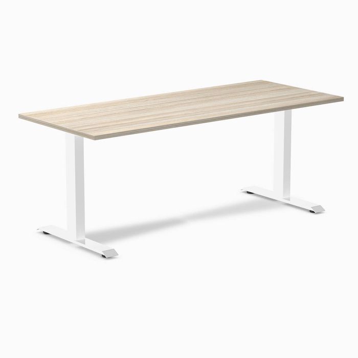 Desky Fixed Height Melamine Office Desk White Frame 180cm