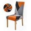 Anyseat Chair Cover Orange Gray Geometric Design Elastic Slipcover Dining Decor