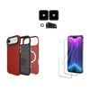 Icoverlover For Iphone Air Case Compatible With Magsafe Tough Red + 2x Screen + 2x Camera Lens Protectors