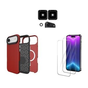 Icoverlover For Iphone Air Case Compatible With Magsafe Tough Red + 2x Screen + 2x Camera Lens Protectors