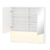 Ufurniture Bathroom Mirror Cabinet Medicine Cabinet with LED Light Wall Mounted Shaving Cupboard Makeup Cabinet White