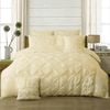 Fabric Fantastic Diamond Pintuck Queen Size Beige Quilt/doona/duvet Cover Set