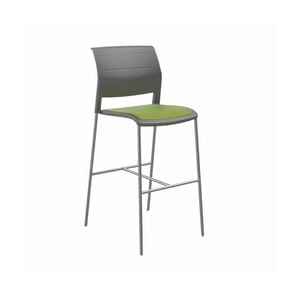 Olg Game Bar Stool Chrome Legs White Shell Lime Green Upholstered Seat Only