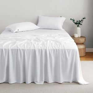 Natural Home Bamboo Sheet Set White Super King Bed