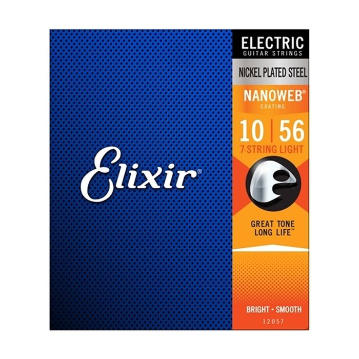 Elixir #12057 Electric Guitar 7 Strings Nano Nickel Plated Steel 10-56 Light