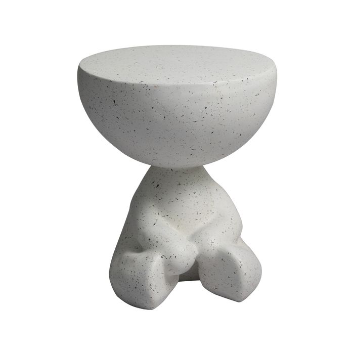 Levede Side Table Terrazzo Coffee Tables  Human Shape Bed Sofa Concrete Beige